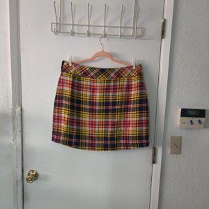 Yellow, Red, and Blue Plaid Mini Skirt from Duck Head - 16